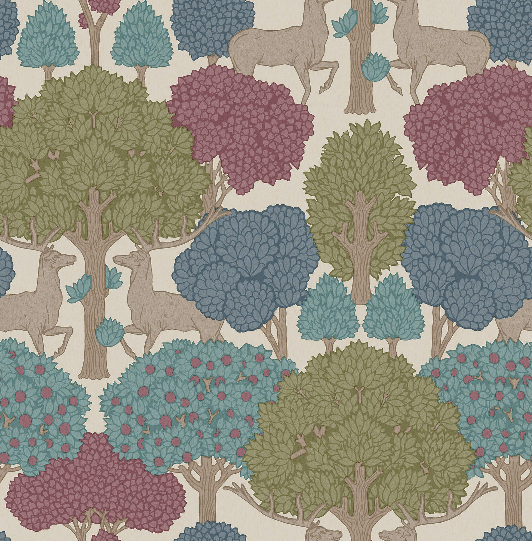 Westbury Forest Forest of Arden Deer Wallpaper - Merlot1.jpg